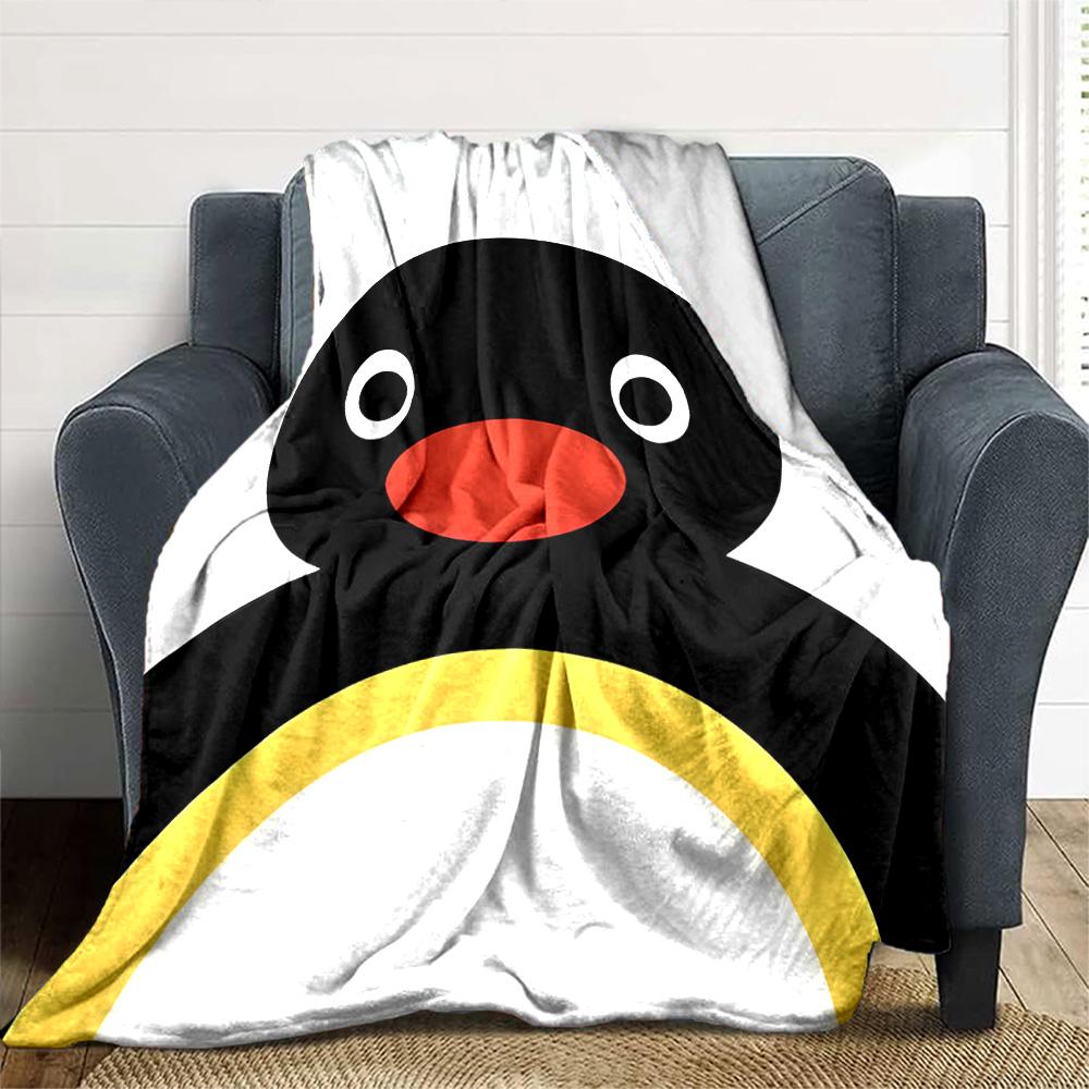 1pc Pingu1 Blanket, Gift, for Men and Women, Soft Blanket, Good for Sofa Bed Couch Travel, Lightweight Flannel Blanket