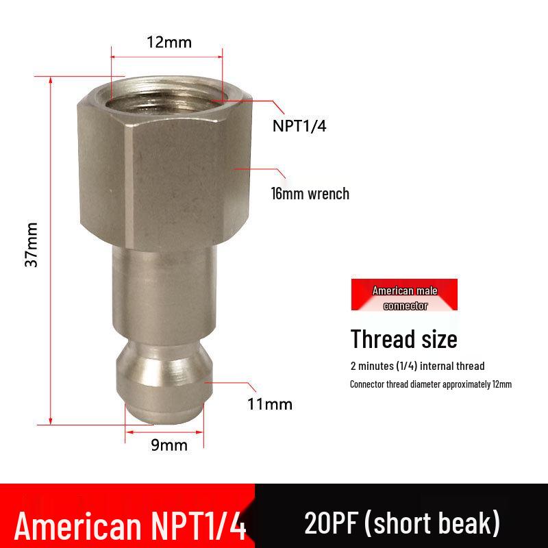 American NPT Quick Self-Locking Pneumatic Connector for Small Air Hammer Tools