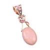 Natural Pink Opal Gemstone 925 Solid Sterling Silver Two Tone Pendant 1.75" B4a19