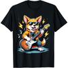 Hund Fuchs spielt Gitarre Rockstar Rock and Roll Für Männer Frauen T-Shirt