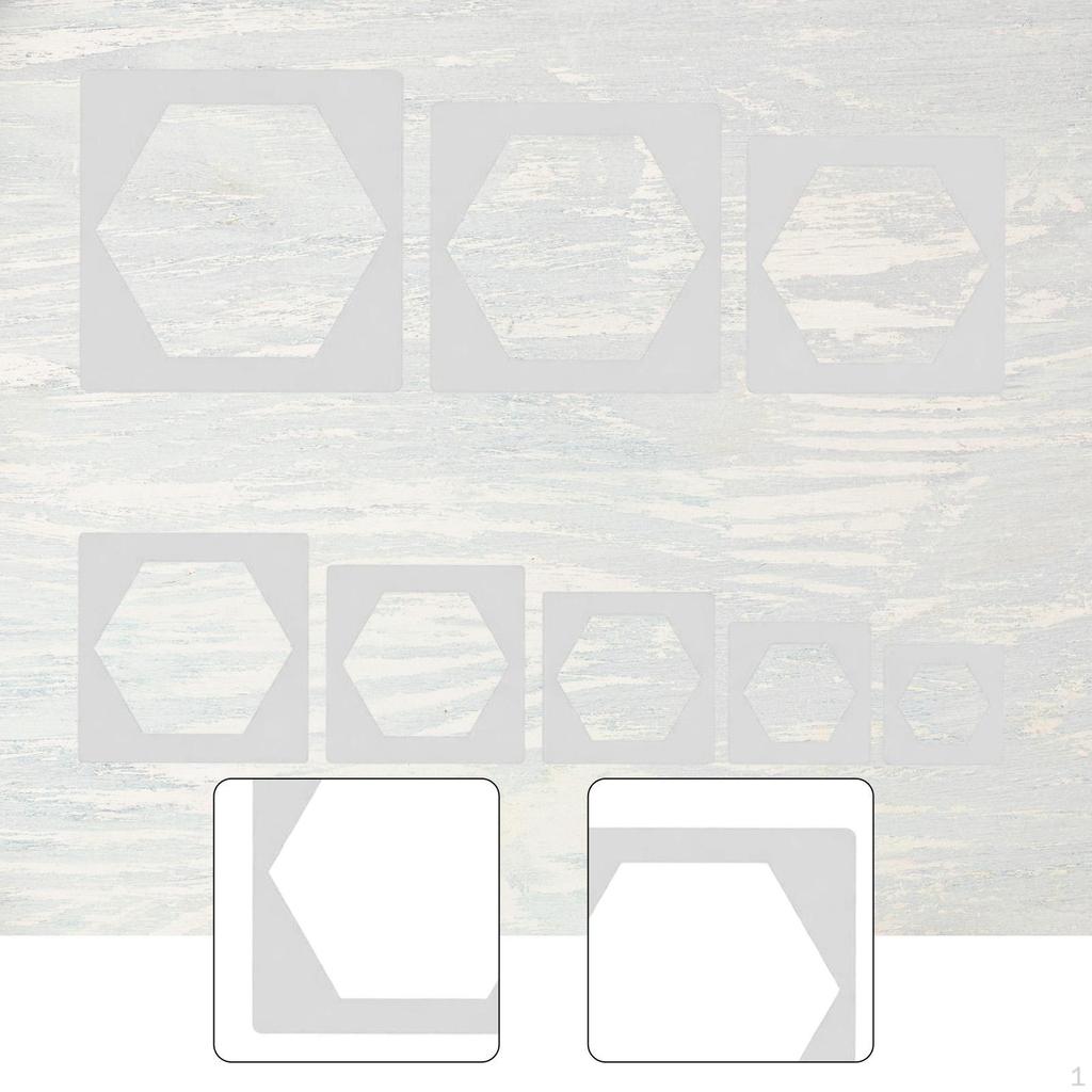 8 Pieces Painting Stencils Patterns Small Easy to Use Templates Reusable for on Wood Tile Floor