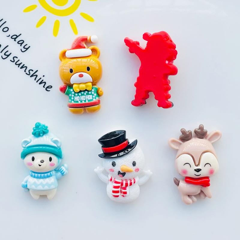 10 Stück Neue Mini Kawaii Weihnachts-Serie Harz Flache Rückseite Cabochons Scrapbook DIY Party Haarspangen Zubehör Dekorieren Basteln A76