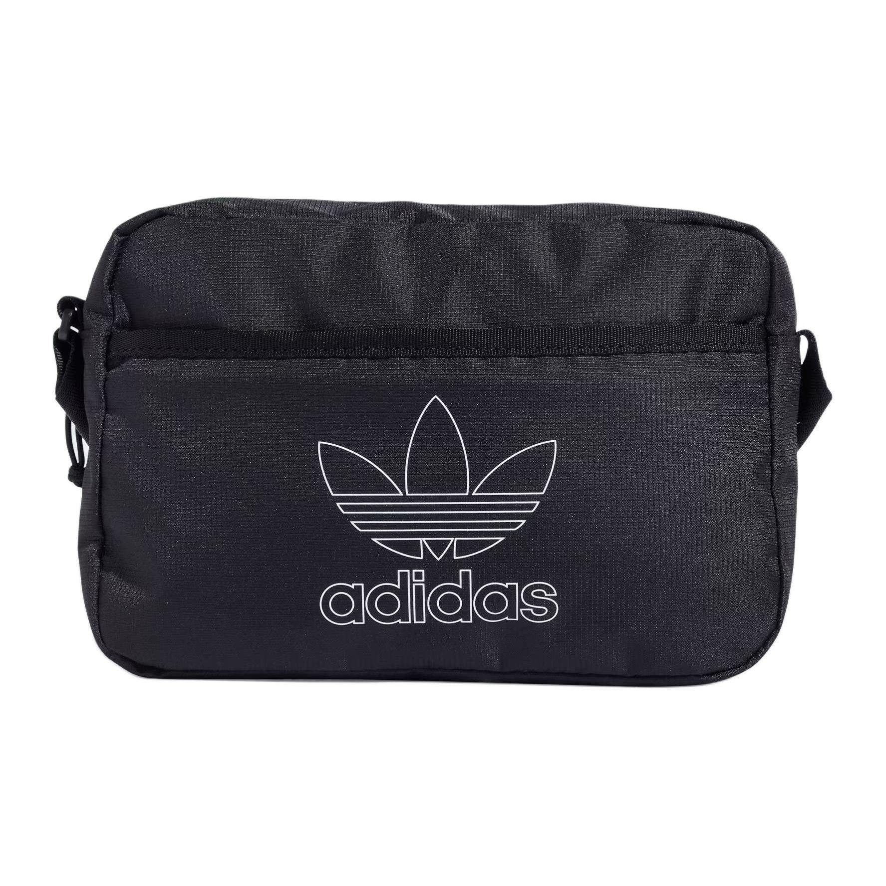 Adidas Originals Small Airliner Sports Casual Recycled Polyester Shoulder Bag Unisex Shoulder Bag Black IS4585 Black,Small