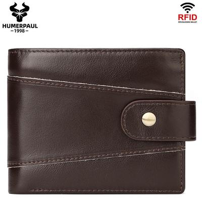 Genuine Leather Men Slim Wallet Multi-card Coin Purse