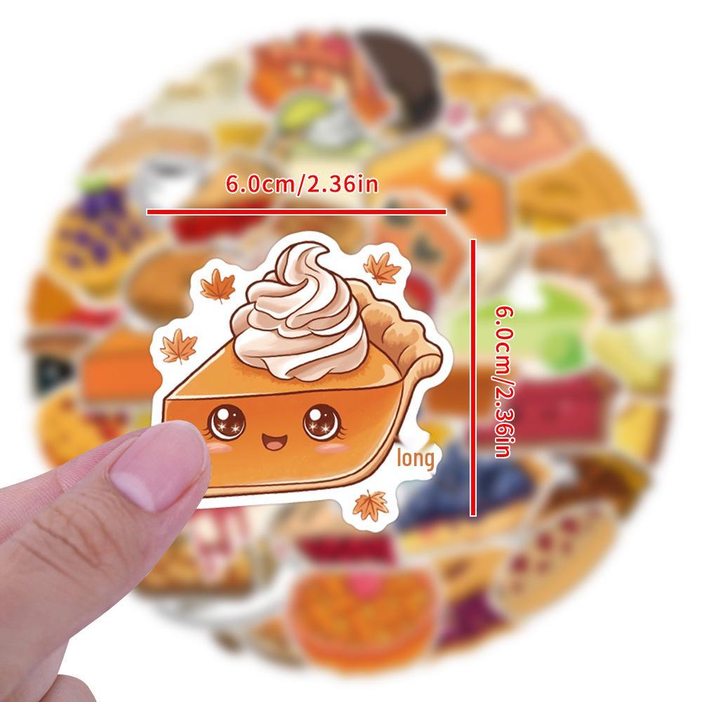 50 Cute Food Graffiti Stickers for Suitcase, Motorcycle, Trolley, Notebook - Waterproof and Decorative.