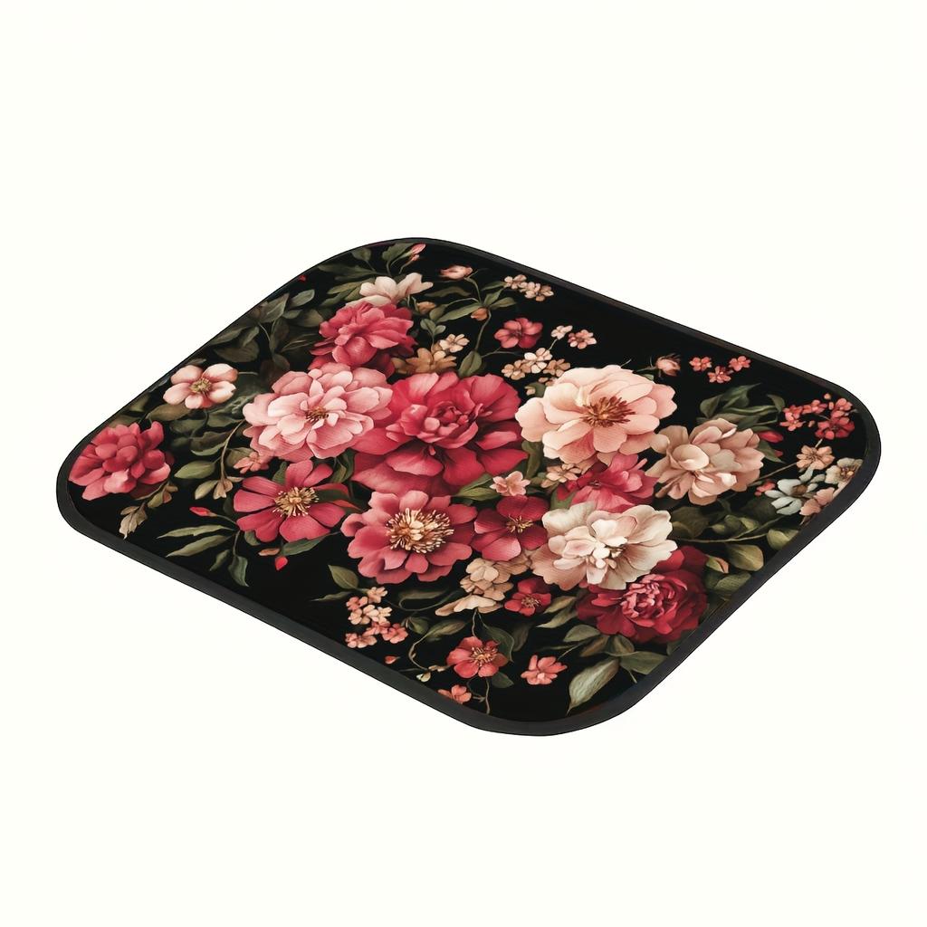 Set of 4 Car Mats Featuring Ethnic Designs with a Vintage Look, Fashionable And to Maintain, Compatible with Different Vehicle Models