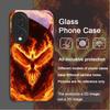 Aesthetic Phoenix Fire Feather Pattern Tempered Glass Phone Case for Huawei Nova 13 Pro 12 11 SE 10 P60 P40 Mate 40 50 60 Cover