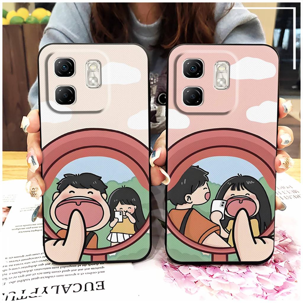 Dirt-resistant Couple Phone Case For infinix Hot50i/Smart9/X6531/X6532 Fashion Design Cute TPU Graffiti Back Cover