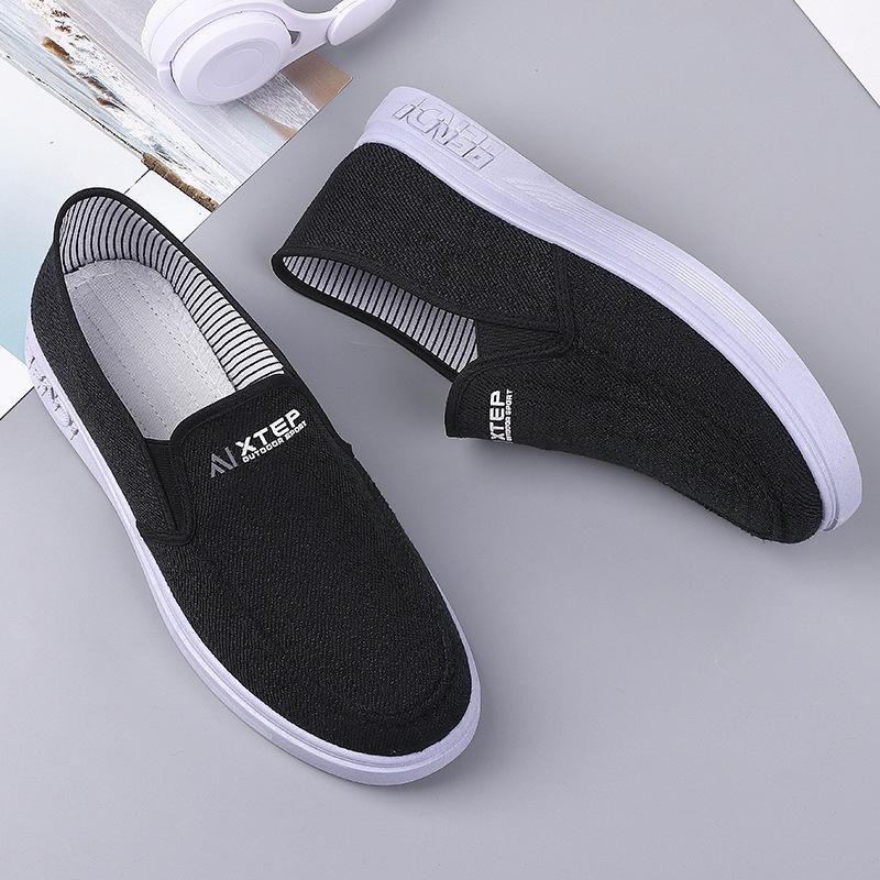 Students Middle-Aged And Elderly Casual Shoes Men'S Single Shoes Cloth Shoes Canvas One Pedal