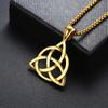 Vnox Viking Celtic Knot Necklaces for Men Stainless Steel Triple Knot Pendants Casual Male Jewelry with 24" Box Chain