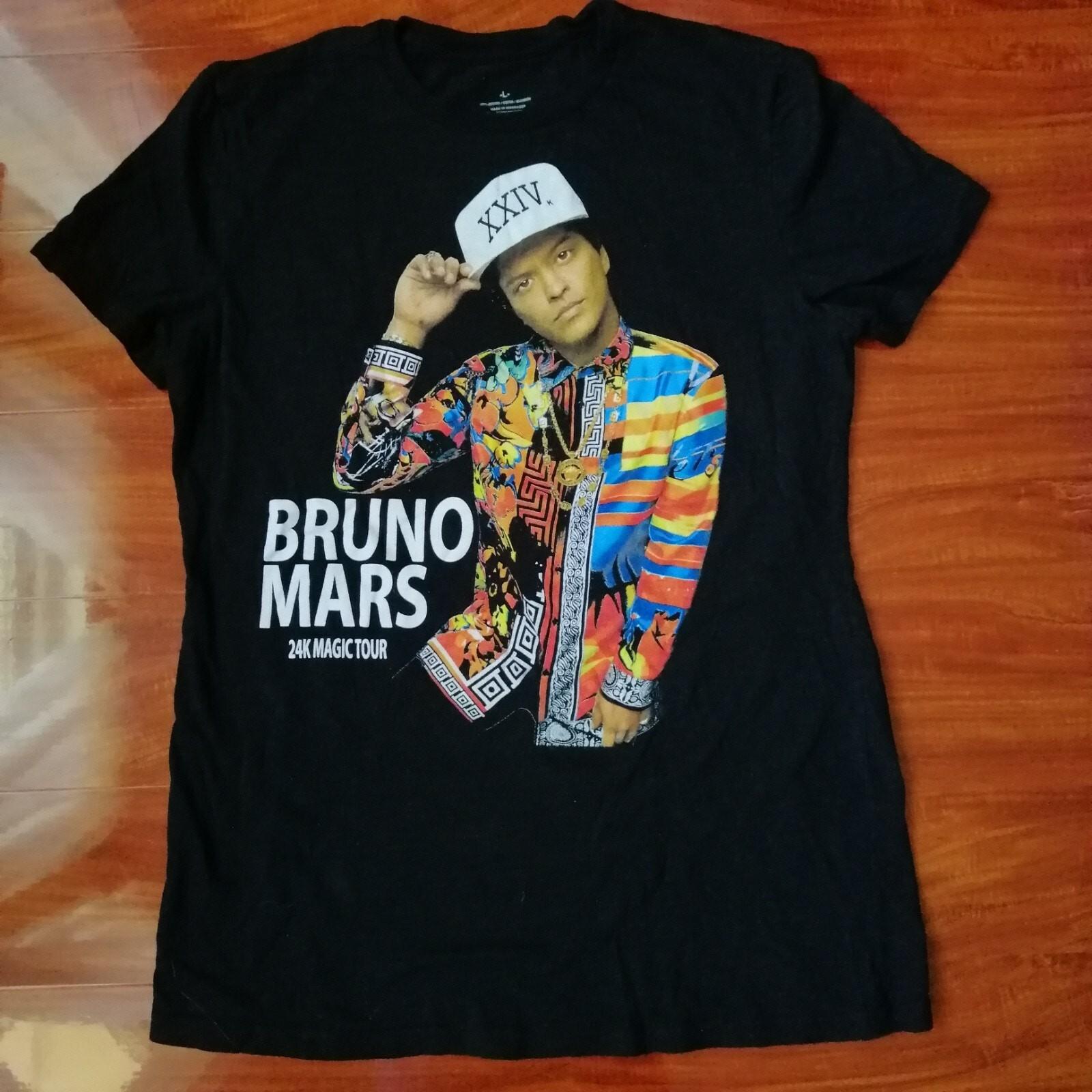 2017 Bruno Mars XXIV 24k Magic Tour Concert Double Sided Shirt Size Large RARE XXXXL