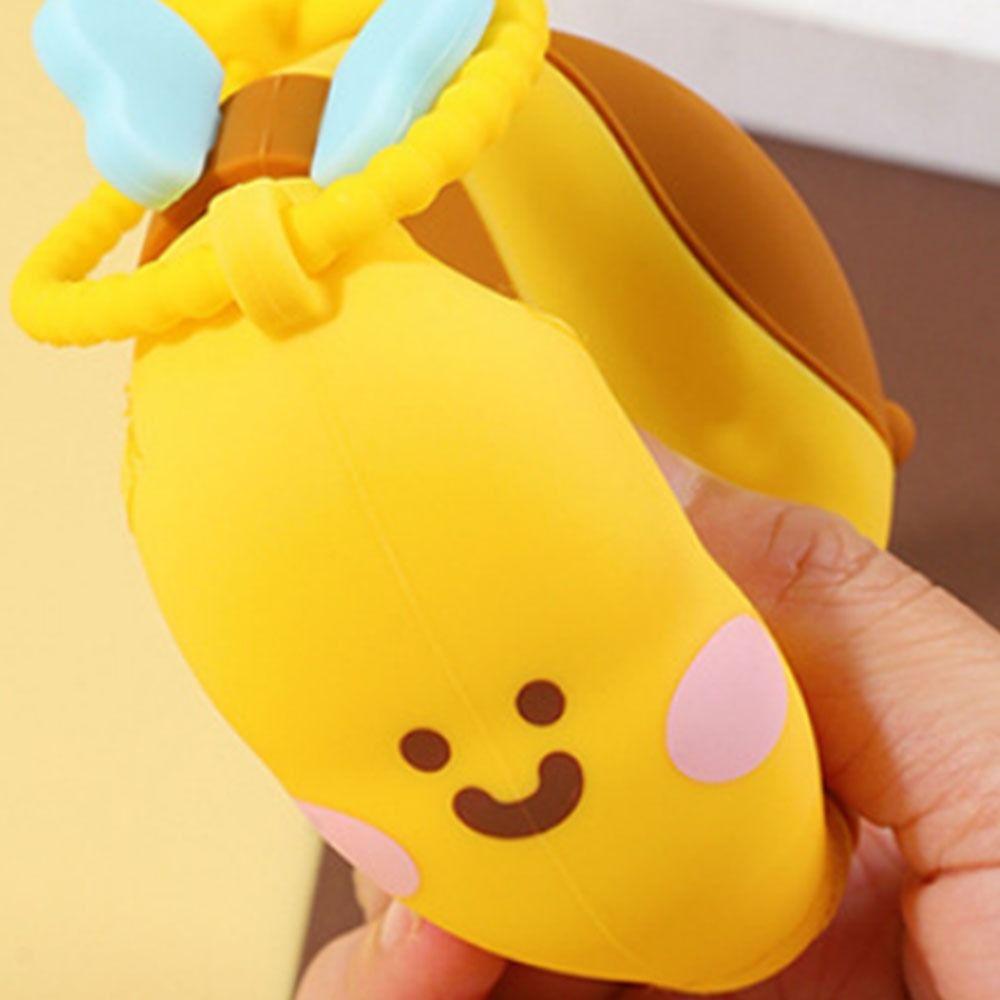 Cute Cartoon Coin Purse Soft 3D Mini Storage Bag Portable Silicone Bee Keychain  Boys Girls