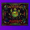 Trippy Mushroom Forest Blacklight Tapestry 2D Flat Printed UV Reactive Peach Skin Fluorescent Wall Hanging Bedroom Room Decor
