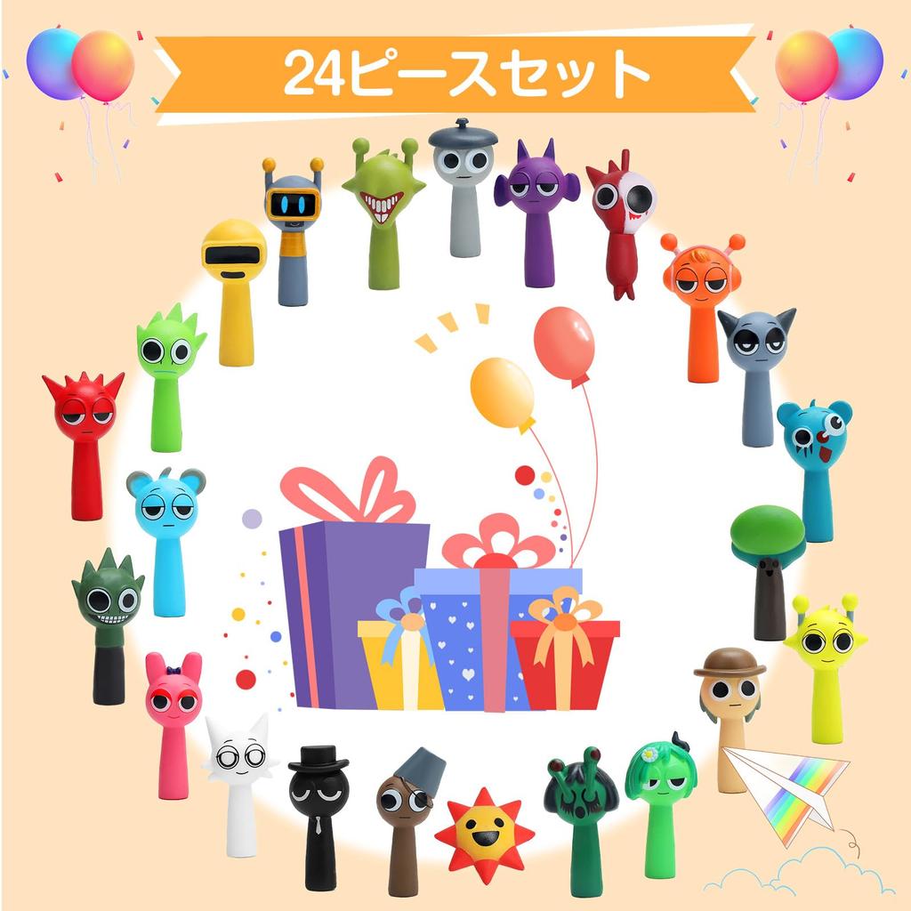 MORISHOP Spranky Toy Mini Spranky Plastic Game Character Tall of Figures, Figures, Figures, Models, Characters, Collection, 4-5cm (Pack 24)