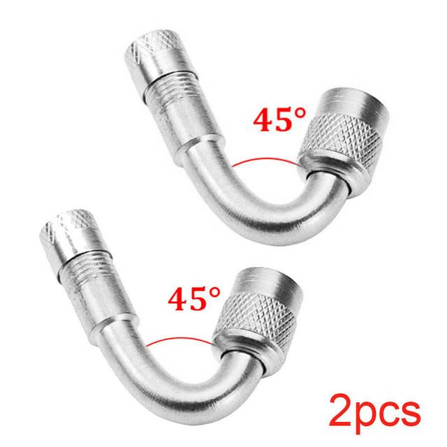 2Pcs Motorcycle 45 90 135 Degree Angle Bent Valve Adaptor Tyre Tube Valve Extension Adapter for Truck Car Moto Bike