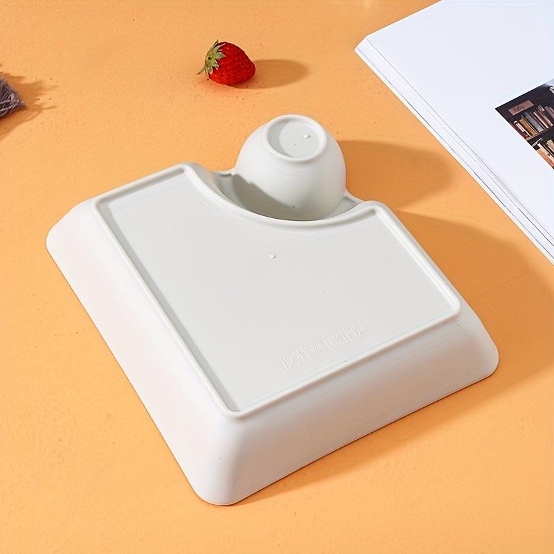 Divided Plates French Fries Square Dumpling Plate With Vinegar Plates Snack Dish 2-Grid Spices Dessert Christmas Tableware Home