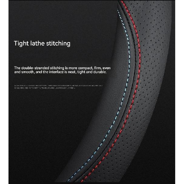 Leather Cover for All Seasons Auto Steering Wheel Cover Ultra-Thin Non-Slip Round Breathable Car Steering Wheel Protector
