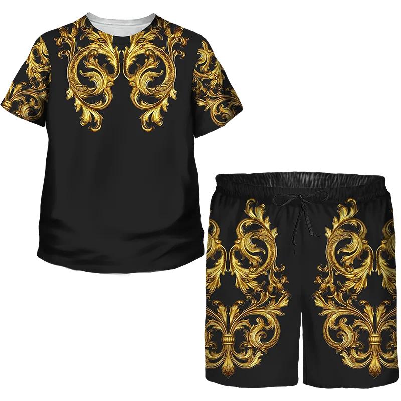 Barock Stil Mädchen Jungen Luxus Kleidung Anzug Sommer Anzug Kinder Casual T Shirt + Shorts Sets Outfits Pyjamas 1-14Y
