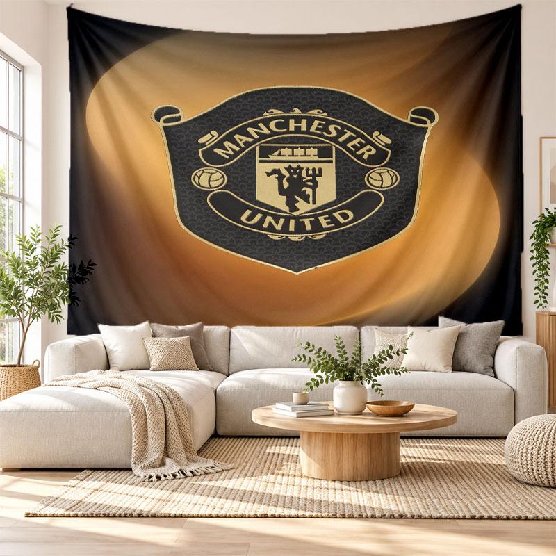Manchester United FC Wall Tapestry, Soft Fabric Wall Hanging, Decorative Backdrop For Bedroom Home Wall Art