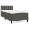 3141516 vidaXL Lit à sommier tapissier et matelas Gris foncé 90x190 cm Velours