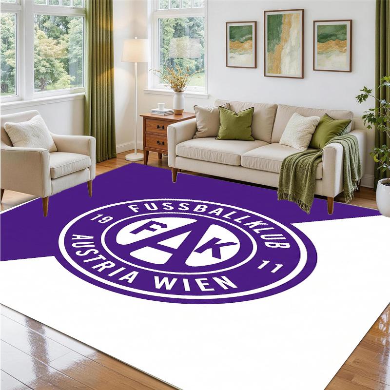 Austria Wien FC Design Crystal Velvet Rug Soft Decorative Mat for Bedroom Entrance