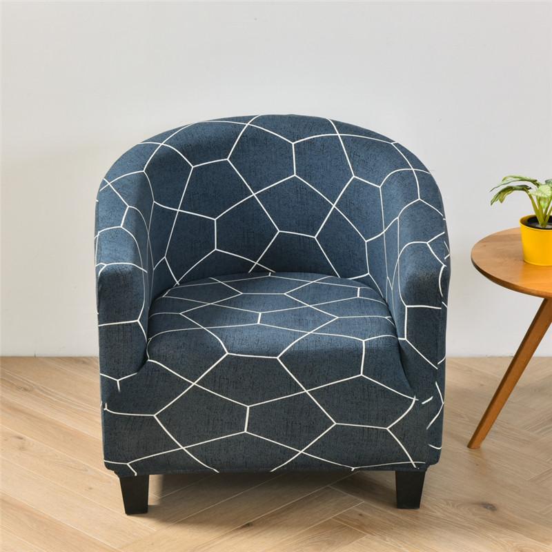 Bogenförmiger Stretch-Sofabezug Runder Einsitzer-Sesselbezug Rutschfeste 1-Sitzer-Sesselbezüge für Hotel Internetcafé Club Bar