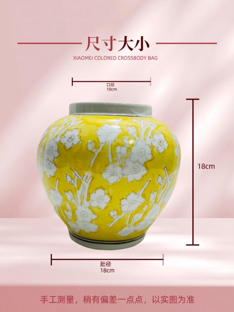 Ceramic Vase Handmade Porcelain Pot Blue and White Porcelain Jar Chinese-style Retro Flower Vase Home Decoration Accessories