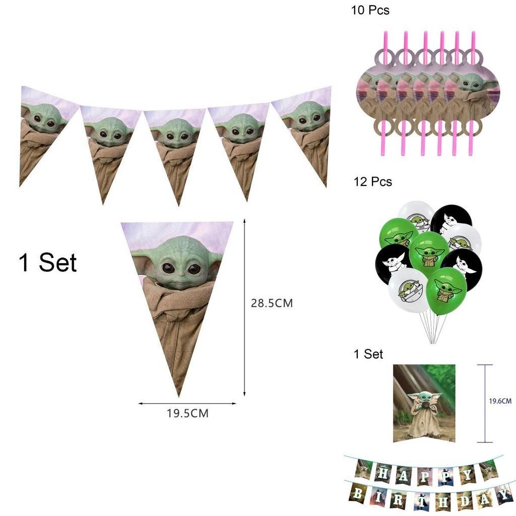 Yoda Temat Impreza Urodzinowa Dekoracje Zaopatrzenie Z Talerzami Kubkami Banerem Balonami**