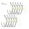 10/20/30Pcs Luminous Live Shrimp Fixing Hook Heavy Duty Metal Barbed Fishhook Freshwater Saltwater Catfish Bass Fishing Hook Fishing Accessories