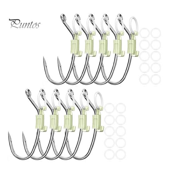 10/20/30Pcs Luminous Live Shrimp Fixing Hook Heavy Duty Metal Barbed Fishhook Freshwater Saltwater Catfish Bass Fishing Hook Fishing Accessories