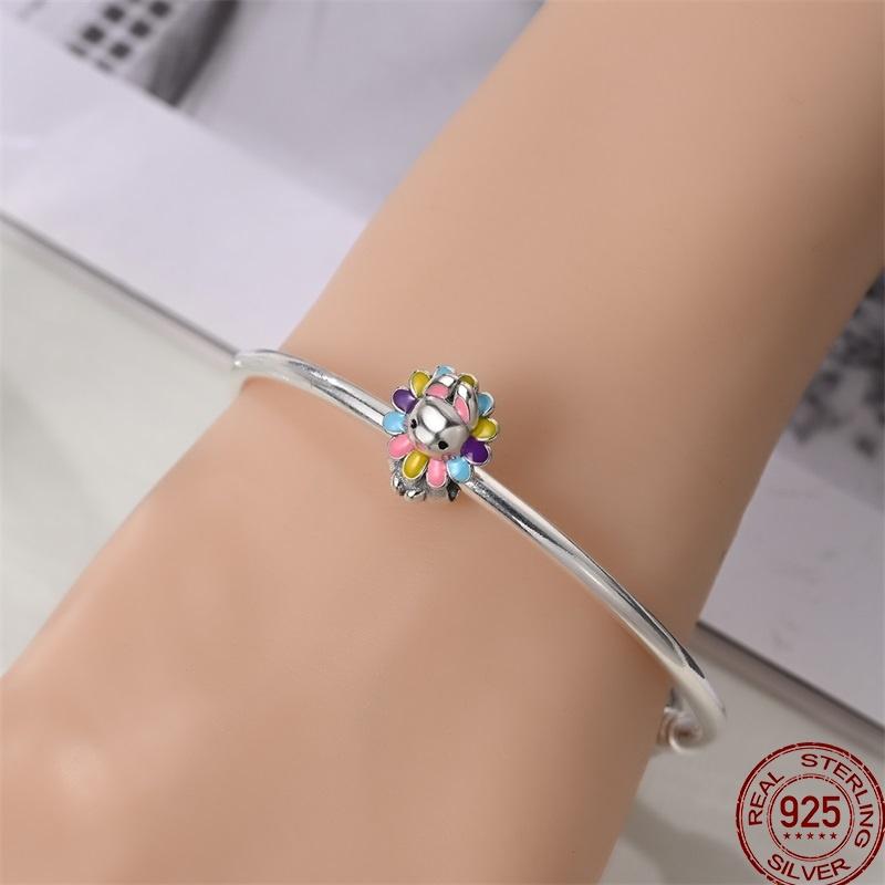 Spring Butterfly Collection Copper Sunflower Bear Butterfly Colorful Beads Suitable Fit 3Mm Original Bracelet