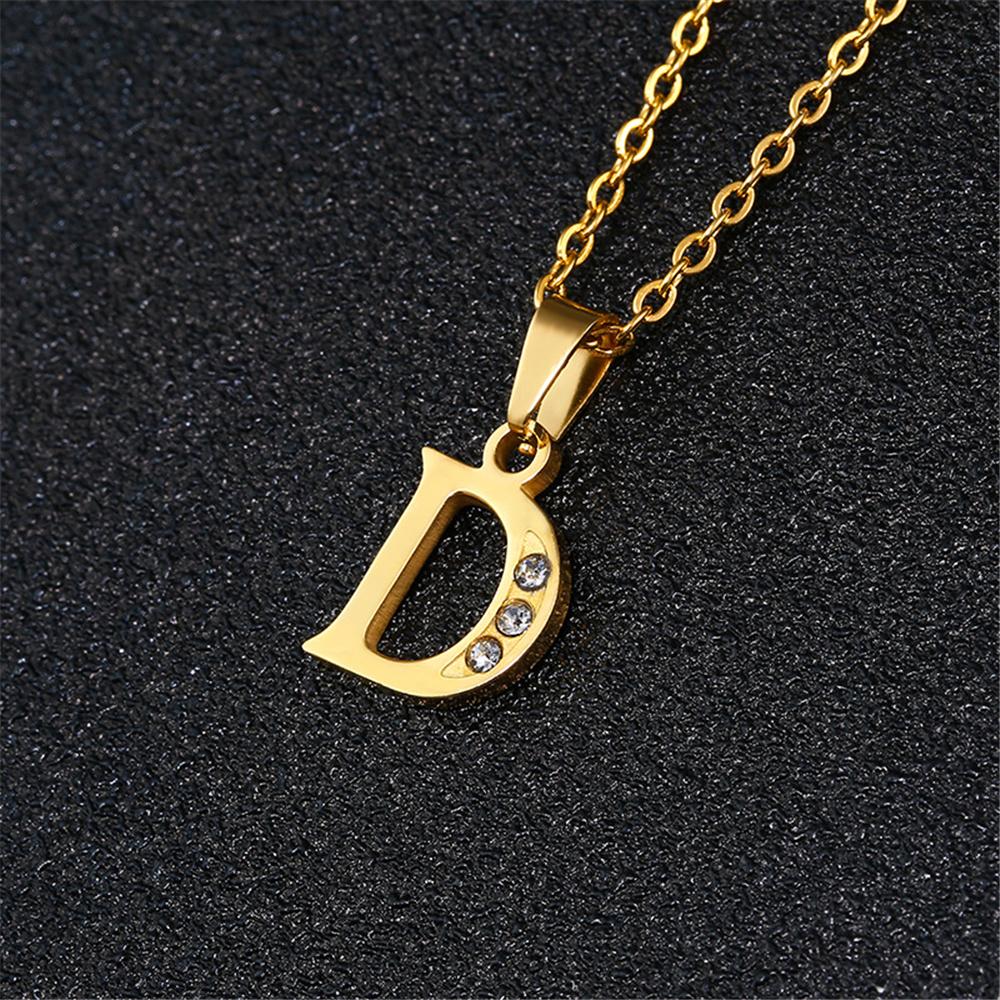 

Initial A-Z Letter Name Pendant Female Gold Color Stainless Steel Small Alphabet Necklace for Women Jewelry Birthday Gift 2025 45CM
