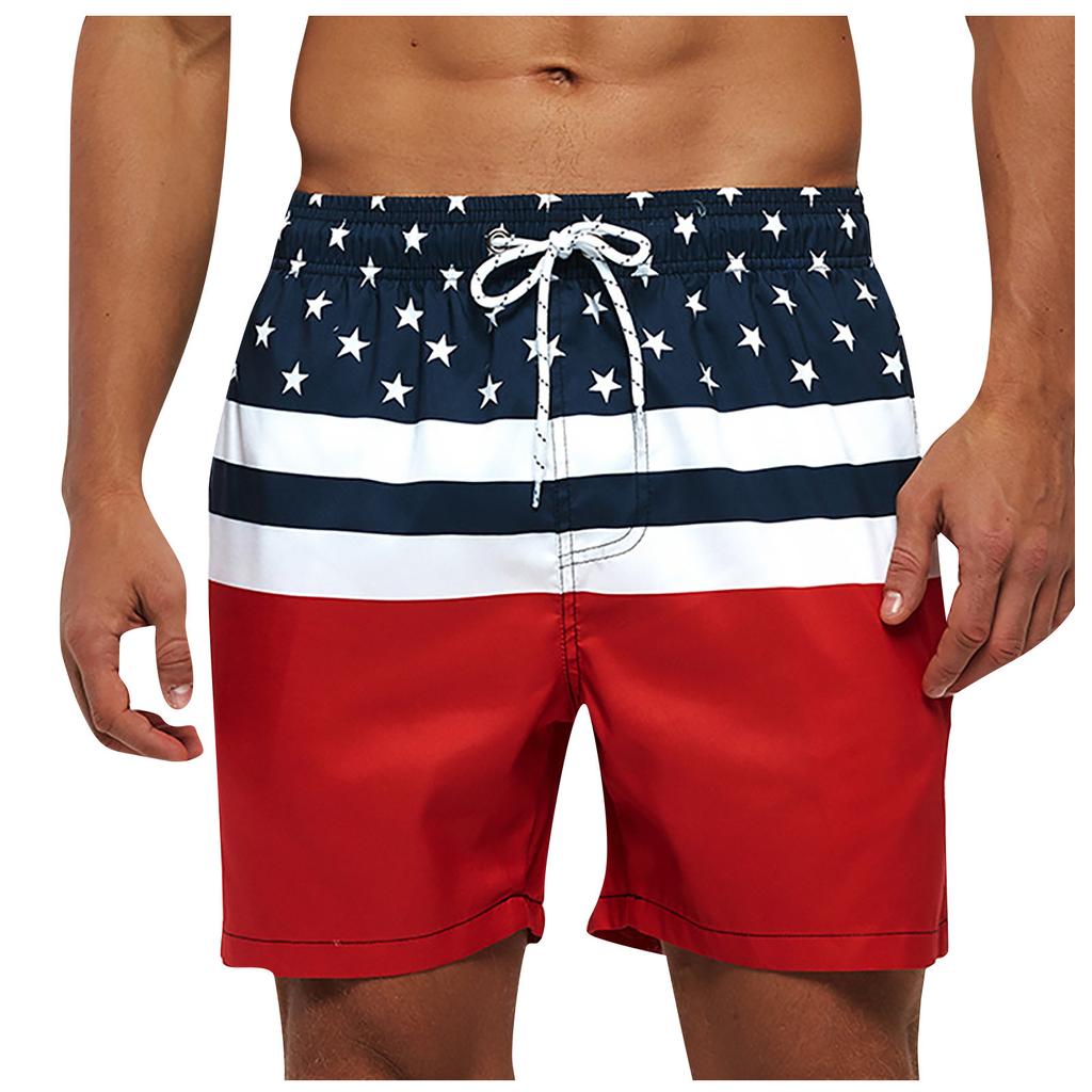 Herreshorts Casual Classic Fit Sommerstrandshorts med snøring med elastisk midje og lommer