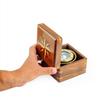 Nautical Rosewood Cased Brass Polished Gimbal Compass | Nautical Decor & Instruments | Nagina International 09-FAXR-CSYD