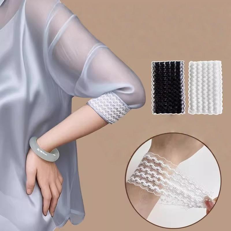 2 Pairs Shirt Sleeve Fixer Flexible Hand Sleeve Wrist Ornament Breathable for Men and Women Daily Accessories