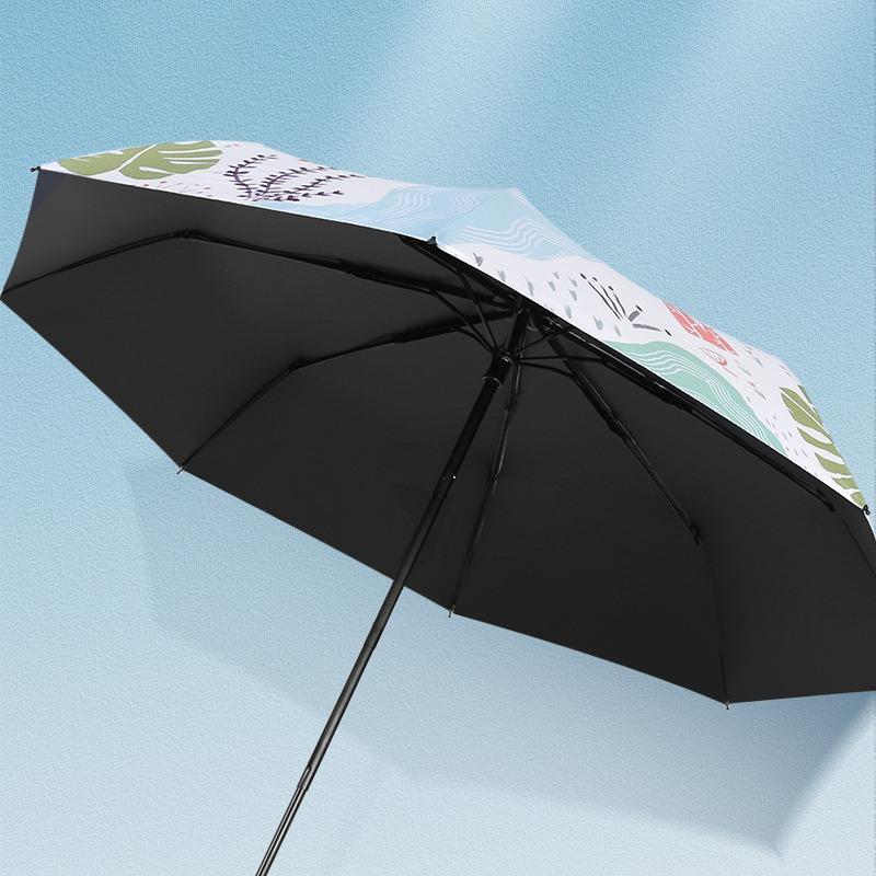 Industrial New Vinyl Women's Weather and Rain Sunscreen Umbrella Illustration Umbrella Children's Umbrella Automatic Brush