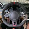 DIY Car Steering Wheel Cover Black Suede Leather For Volkswagen Golf 6 GTI MK6 VW Polo GTI Scirocco R Passat CC R-Line 2010