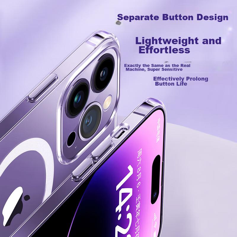 IPhone 14 Pro Max Case, Silicone Transparent MagSafe Magnetic Wireless Charging Case, Ultra-Thin Shockproof Airbag Full Protection Soft Case And Wome