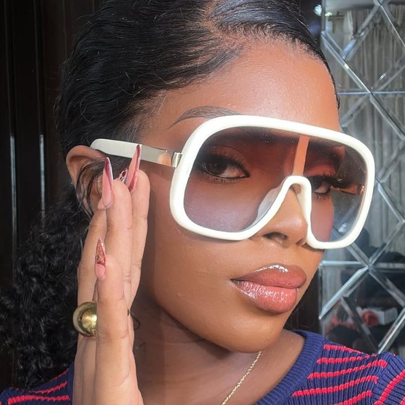 JYL Oversized One-Piece Sunglasses UV400 Unisex Punk Big Frame / 3243