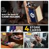 Shockproof Protective Wallet Case with Card Holder, Kickstand and Sliding Camera Cover for iPhone 17 Pro-Gold