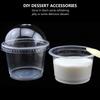 20 Pcs Disposable Dessert Cup Pudding Cups Perfect Yogurt with Lids Creative Small Plastic Cupcake Jelly Mousse