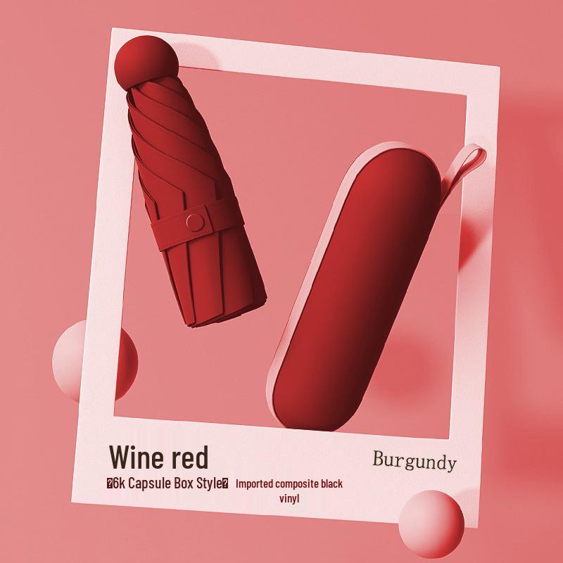 Compact Five-Fold Umbrella: Portable Pocket Sunshade & Rain Parasol for Women, Anti-UV Sunscreen Protection.