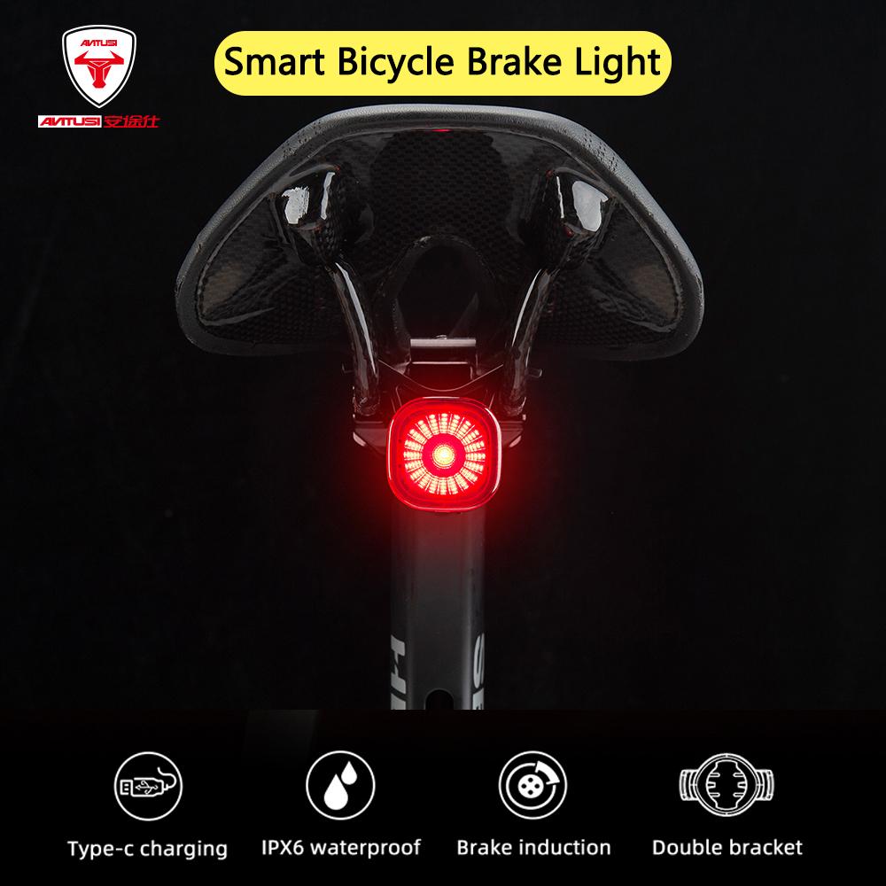 

ANTUSI велосипедный умный автоматический стоп-сигнал IPx6 водонепроницаемый светодиодный зарядный велосипедный задний фонарь аксессуары для заднего фонаря для велосипеда Q2S