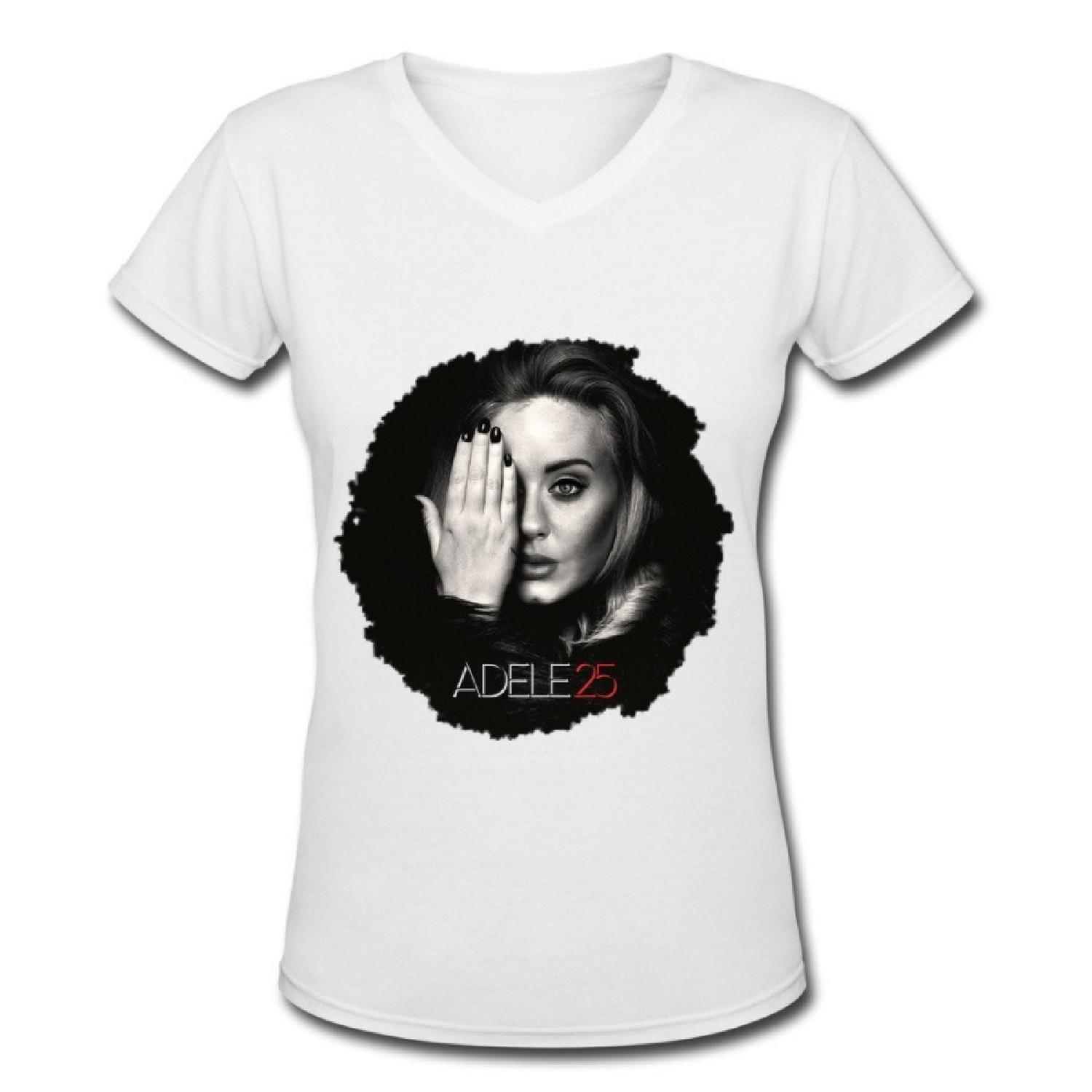 

Adele 25 Tour 2016 Logo Womens V Neck T Shirt White XXXXXL білий
