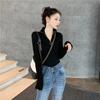 Autumn and Winter Sweater Women's Half Turtleneck Ring Zipper Slim Outer Wear Long-sleeved Mid-neck Bottoming Shirt Knitted Sweater Top