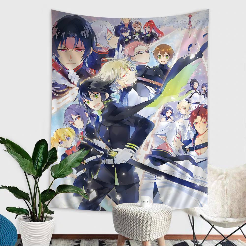 Japanese Seraph Of The End Cartoon Tapestry Art Science Fiction Room Home Decor Wall Hanging Home Decor