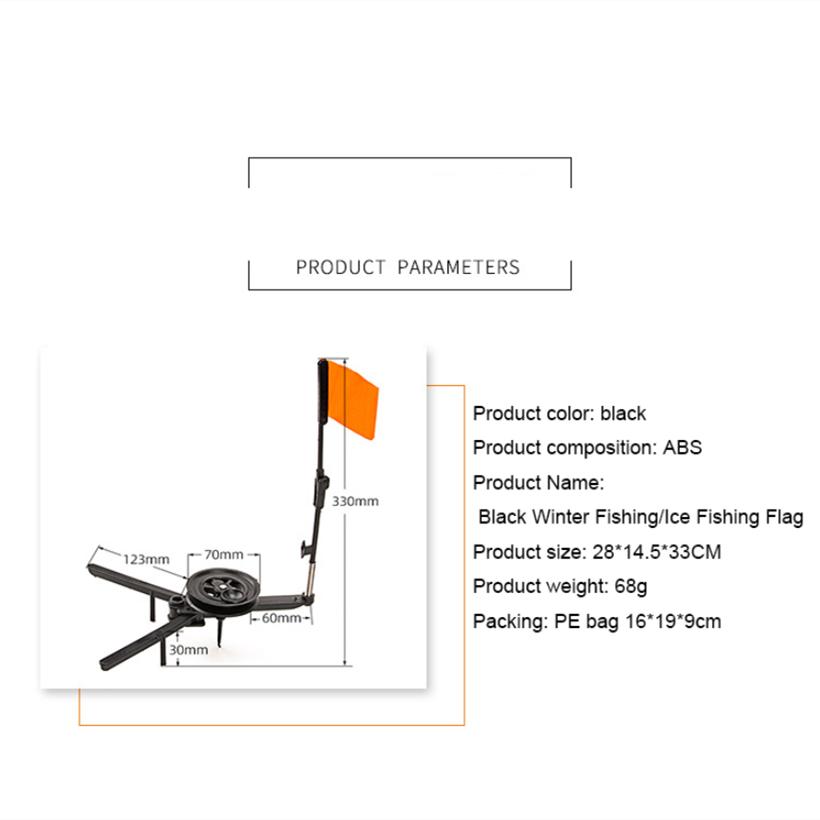 Ice Fishing Rod Tip-Up Compact Metal Poles Orange Flags Angler Tackles Accessory Portable ABS Winter Outdoor Fishing Tools