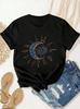 A Women'S Shirt Featuring a Moon Pattern, Perfect for Summer. It'S Stylish, Casu