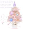 50CM Pink Christmas Tree Tabletop Xmas Tree Lighted Artificial Christmas Tree With DIY Tabletop Ornament For Home Holiday Decor