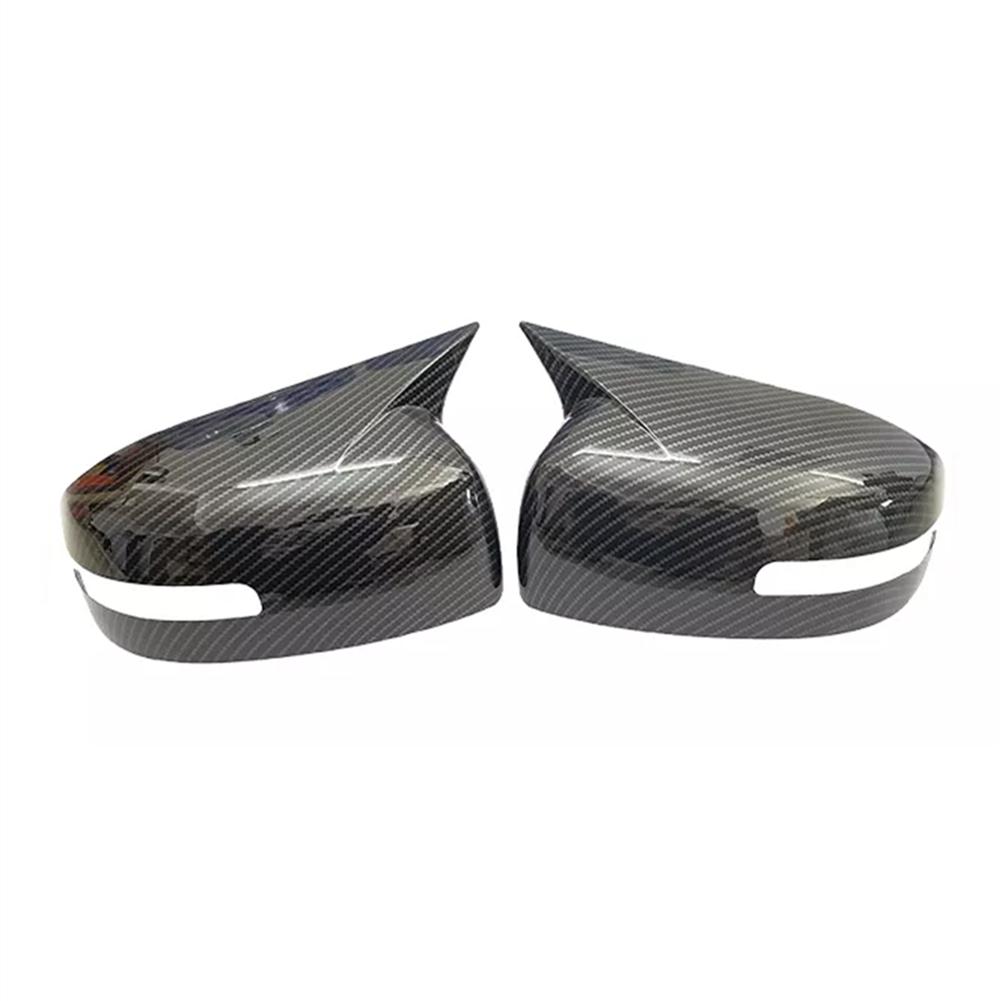 Carbon Fiber Look Rear View Mirror Cover Cap For Lancer EVO 2013-2016